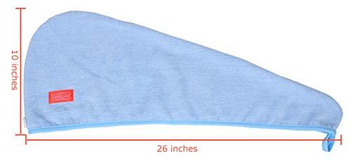 Microfiber Hair Towel Wrap for Women, 2 Pack 10 inch X 26 inch, Super Absorbent Quick Dry Hair Turban for Drying Curly, Long & Thick Hair (Blue) - Decotree.co Online Shop