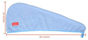 Microfiber Hair Towel Wrap for Women, 2 Pack 10 inch X 26 inch, Super Absorbent Quick Dry Hair Turban for Drying Curly, Long & Thick Hair (Blue) - Decotree.co Online Shop