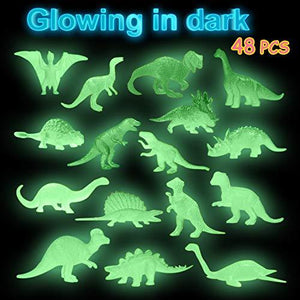 Mini Dinosaurs Toys 48PCS Glow In Dark Dino Figures Dinosaur Party Favors Supplies - Decotree.co Online Shop