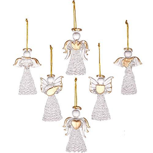 Mini Sized Clear Glass Angel Ornaments for Christmas Tree Decorations - Decotree.co Online Shop