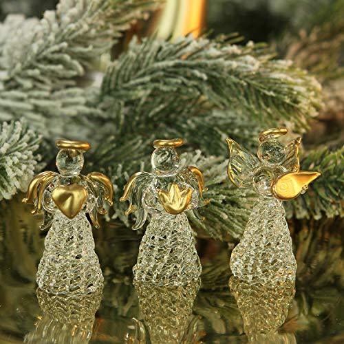 Mini Sized Clear Glass Angel Ornaments for Christmas Tree Decorations - Decotree.co Online Shop