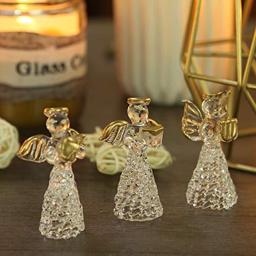 Mini Sized Clear Glass Angel Ornaments for Christmas Tree Decorations - Decotree.co Online Shop