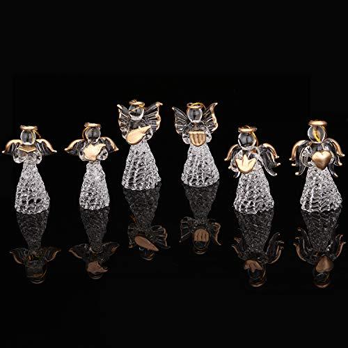 Mini Sized Clear Glass Angel Ornaments for Christmas Tree Decorations - Decotree.co Online Shop
