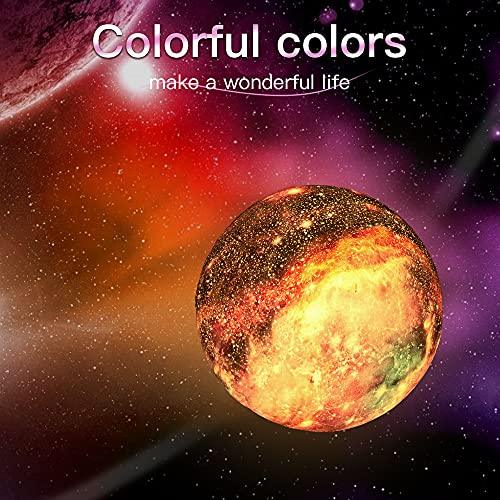 Moon Lamp Kids Night Light Galaxy Lamp 5.9 inch 16 Colors LED 3D Star Moon Light with Wood Stand, Remote & Touch Control USB Rechargeable Gift for Baby Girls Boys Birthday - Decotree.co Online Shop