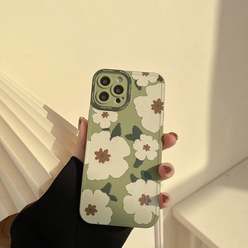Moss Green Floral iPhone 14 14 Pro Max Case iPhone 13 12 Pro iPhone 13 12 Pro Max Case iPhone 11 pro iPhone 11 Pro Max - Decotree.co Online Shop