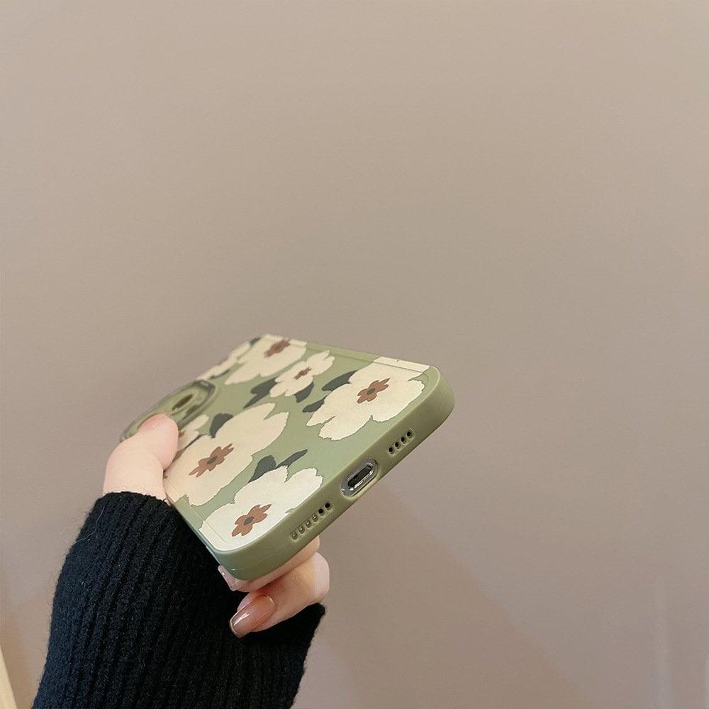 Moss Green Floral iPhone 14 14 Pro Max Case iPhone 13 12 Pro iPhone 13 12 Pro Max Case iPhone 11 pro iPhone 11 Pro Max - Decotree.co Online Shop