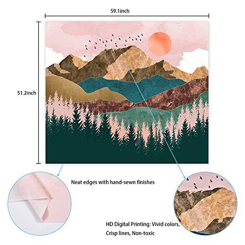 Mountain Tapestry Forest Tree Tapestry Sunset Tapestry Nature Landscape Tapestry Wall Hanging for Room(51.2 x 59.1 inches) - Decotree.co Online Shop