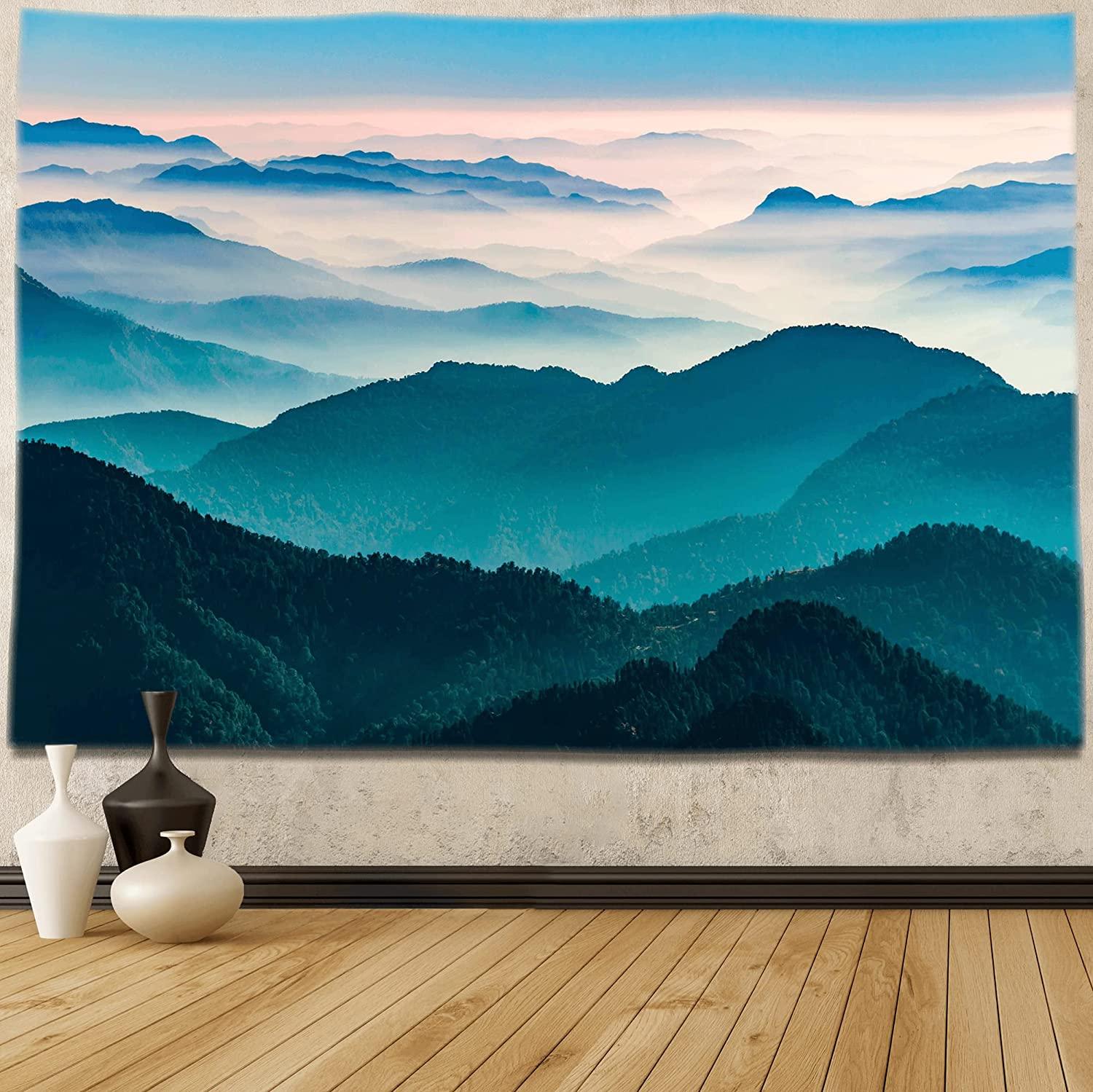Mountain Tapestry Wall Hanging - Premium Printed - Misty Forest Wall Tapestry for Bedroom - Decotree.co Online Shop