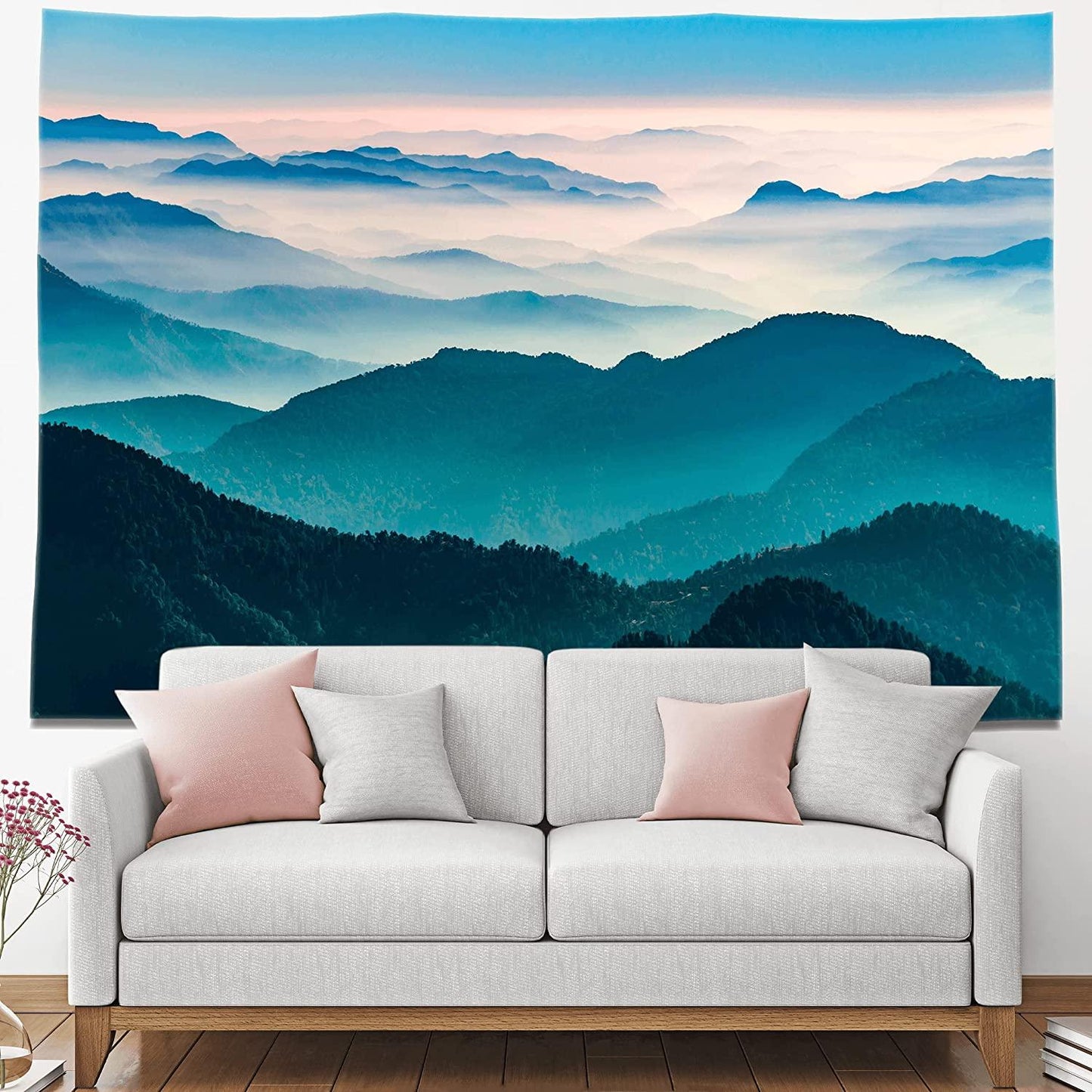 Mountain Tapestry Wall Hanging - Premium Printed - Misty Forest Wall Tapestry for Bedroom - Decotree.co Online Shop