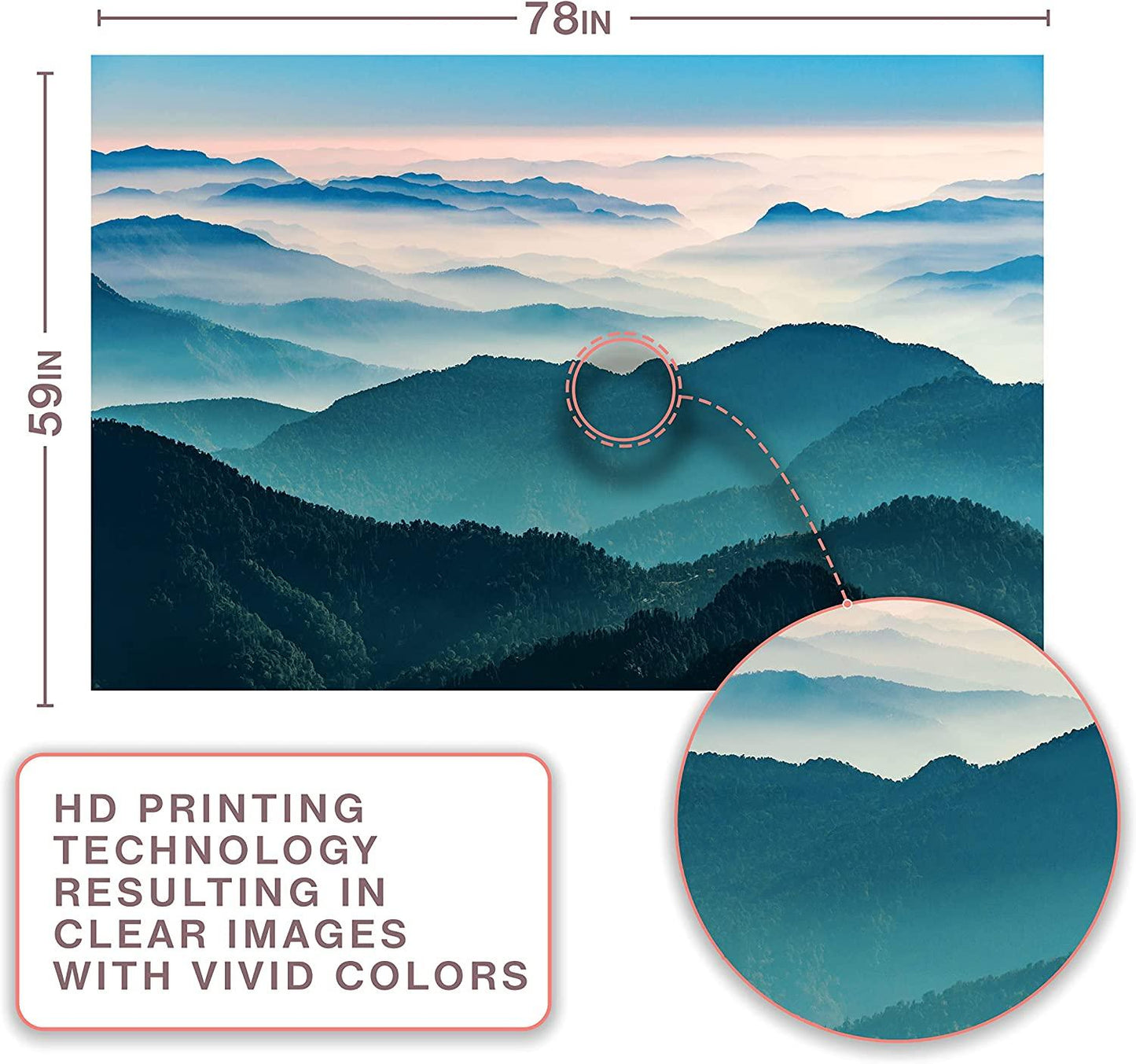 Mountain Tapestry Wall Hanging - Premium Printed - Misty Forest Wall Tapestry for Bedroom - Decotree.co Online Shop