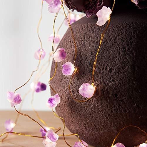 Natural Amethyst Raw Stones USB/Battery Powered 10FT 40 LEDs with Remote for Meditation Wedding Day Present Bedroom Christmas Party Birthday - Decotree.co Online Shop