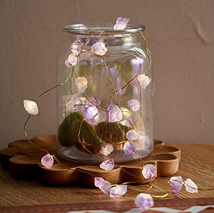 Natural Amethyst Raw Stones USB/Battery Powered 10FT 40 LEDs with Remote for Meditation Wedding Day Present Bedroom Christmas Party Birthday - Decotree.co Online Shop