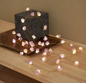 Natural Amethyst Raw Stones USB/Battery Powered 10FT 40 LEDs with Remote for Meditation Wedding Day Present Bedroom Christmas Party Birthday - Decotree.co Online Shop
