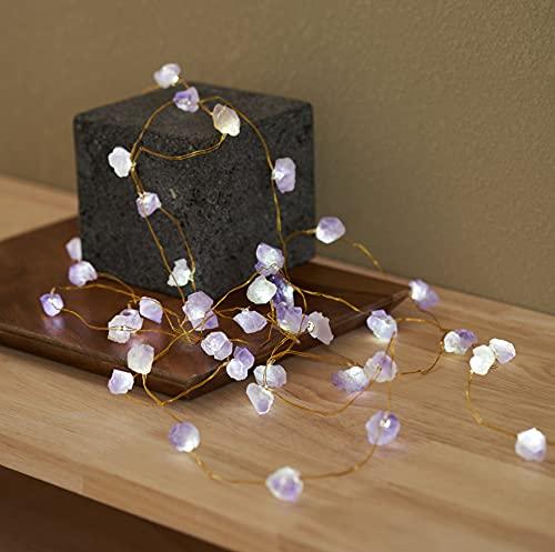 Natural Amethyst Raw Stones USB/Battery Powered 10FT 40 LEDs with Remote for Meditation Wedding Day Present Bedroom Christmas Party Birthday - Decotree.co Online Shop