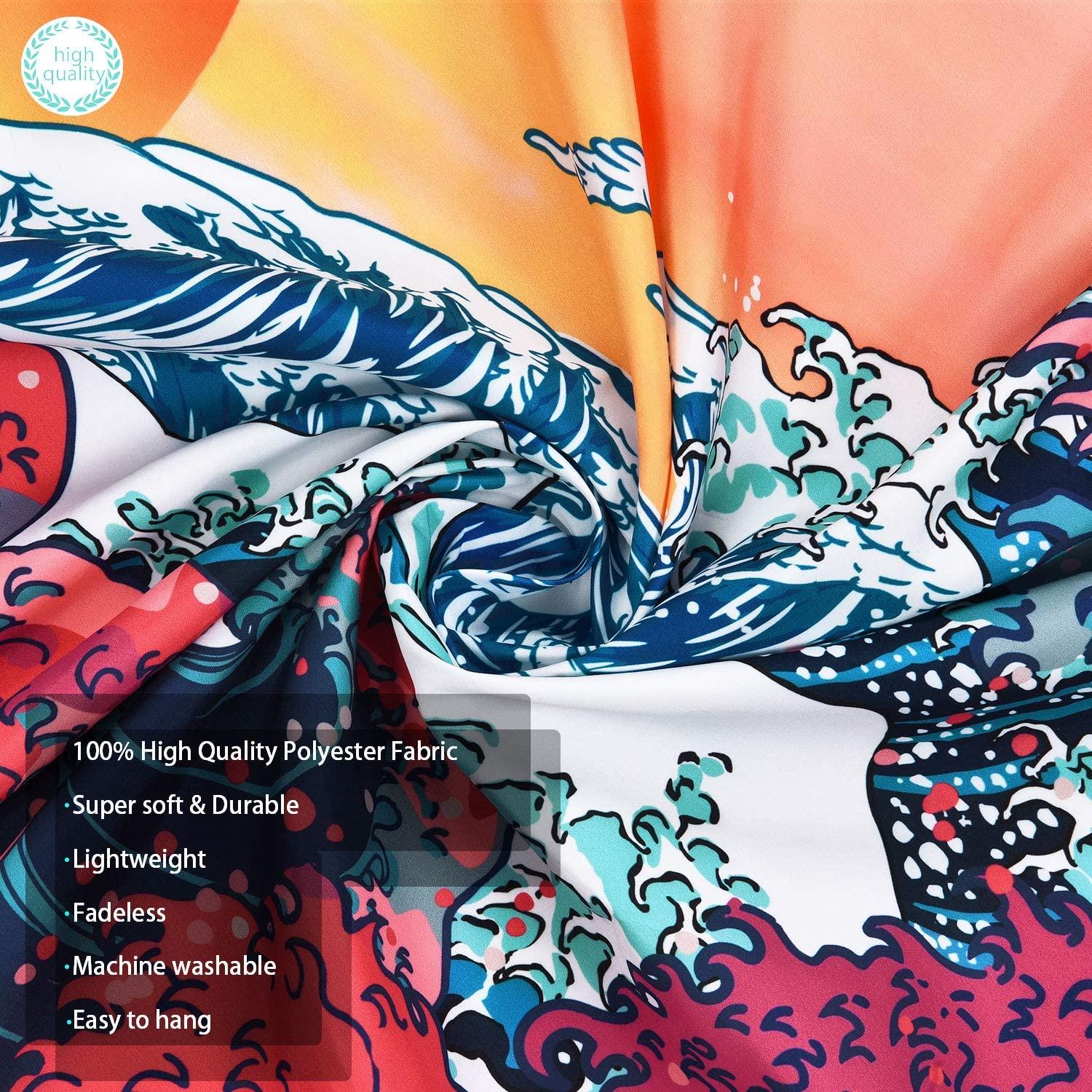 Ocean Wave Tapestry Sunset Tapestry 3D Great Wave Tapestry Japanese Tapestry for Room - Decotree.co Online Shop