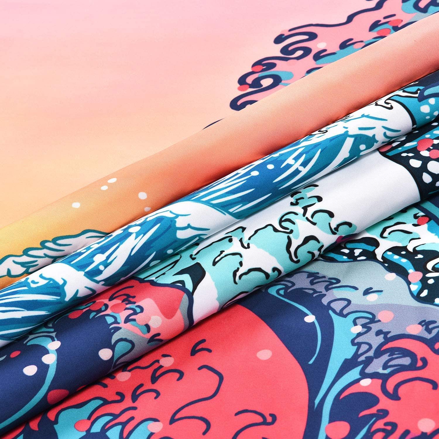 Ocean Wave Tapestry Sunset Tapestry 3D Great Wave Tapestry Japanese Tapestry for Room - Decotree.co Online Shop
