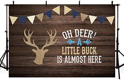 Oh Deer Boy Baby Shower Gray Rustic Wood Backdrops Birthday Party Decoration - Decotree.co Online Shop