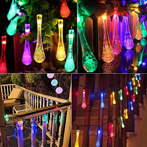 Outdoor Solar String Lights, 40 Led Water Drop Solar Powered Lights with 8 Modes - Decotree.co Online Shop