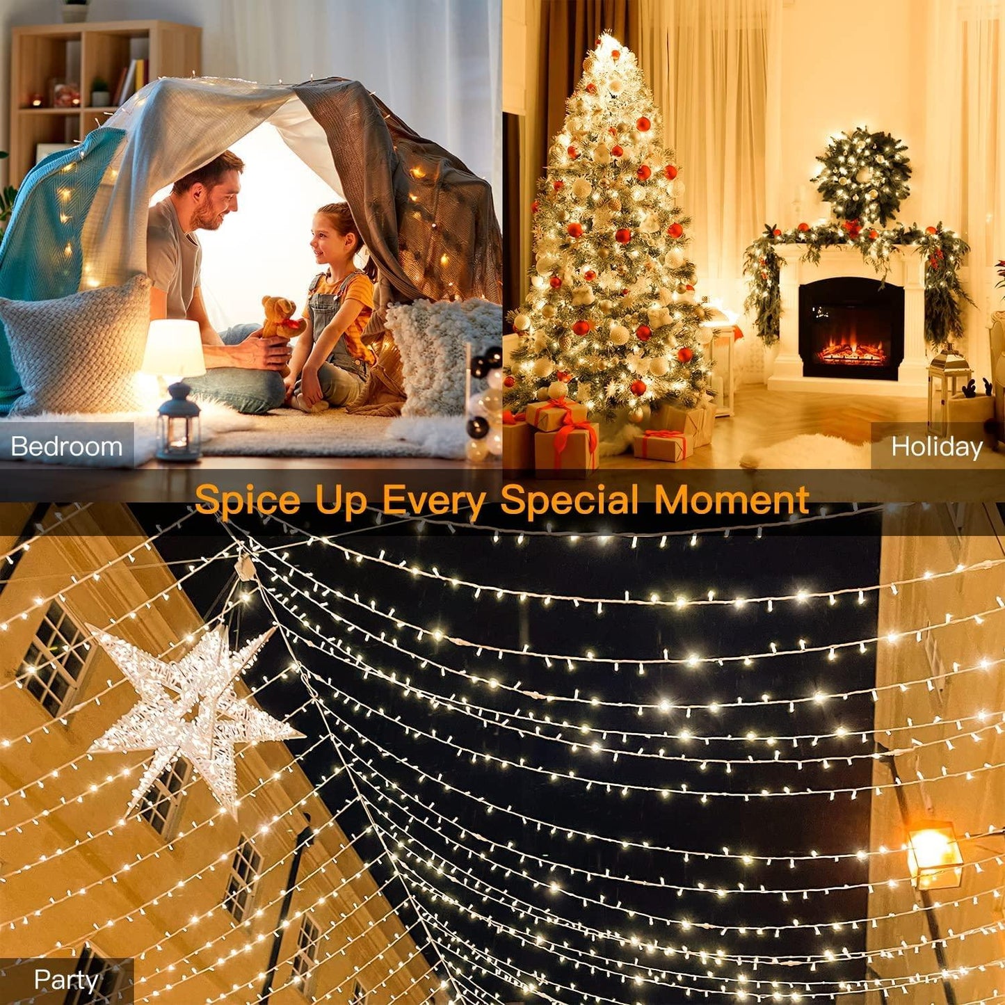 Outdoor String Lights 800LED/330FT Holiday Wedding Party Decorations - Decotree.co Online Shop