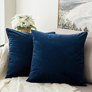 Pack of 2, Velvet Soft Solid Decorative Square Throw Pillow Covers Set Cushion Case for Sofa, Bedroom, Car - Decotree.co Online Shop