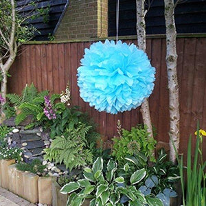 Paper Pom Poms Color Tissue Flowers Birthday Celebration Wedding Party Halloween Christmas Outdoor Decoration,18 pcs of 10 12 14 Inch - Decotree.co Online Shop