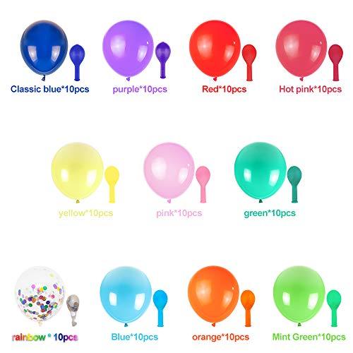 Party Balloons 12 inch Assorted Color Balloons 110 Pack Rainbow Balloons Latex Balloon With Confetti Balloons For Birthday Party Decor - Decotree.co Online Shop