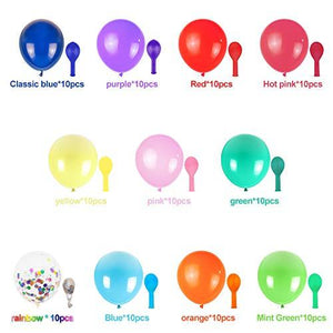 Party Balloons 12 inch Assorted Color Balloons 110 Pack Rainbow Balloons Latex Balloon With Confetti Balloons For Birthday Party Decor - Decotree.co Online Shop