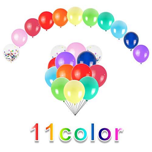 Party Balloons 12 inch Assorted Color Balloons 110 Pack Rainbow Balloons Latex Balloon With Confetti Balloons For Birthday Party Decor - Decotree.co Online Shop