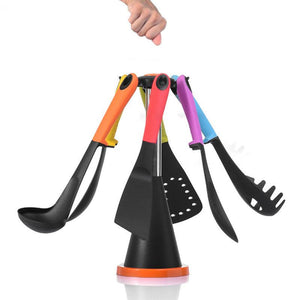 7 Piece Carousel Kitchen Utensil Tool Set With Rotating Storage - Decotree.co Online Shop