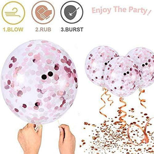 Pink and Gold Balloons-50pcs 12 inch Rose Confetti Balloons and Matte white Balloon- Gold Confetti Latex Balloons for Birthday Wedding - Decotree.co Online Shop