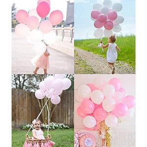 Pink Balloon Garland 120 Pack Latex Balloons 10 Inch - Baby Pink Balloons Round Balloon Macaron 6 Colors for Baby Shower Girl Party Decoration Birthday Wedding - Decotree.co Online Shop