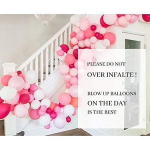 Pink Balloon Garland 120 Pack Latex Balloons 10 Inch - Baby Pink Balloons Round Balloon Macaron 6 Colors for Baby Shower Girl Party Decoration Birthday Wedding - Decotree.co Online Shop