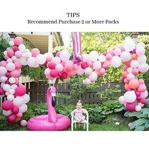 Pink Balloon Garland 120 Pack Latex Balloons 10 Inch - Baby Pink Balloons Round Balloon Macaron 6 Colors for Baby Shower Girl Party Decoration Birthday Wedding - Decotree.co Online Shop