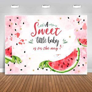Pink Watermelon Baby Shower Backdrop Summer One in A Melon Watercolor Watermelon Theme Photography Background - Decotree.co Online Shop
