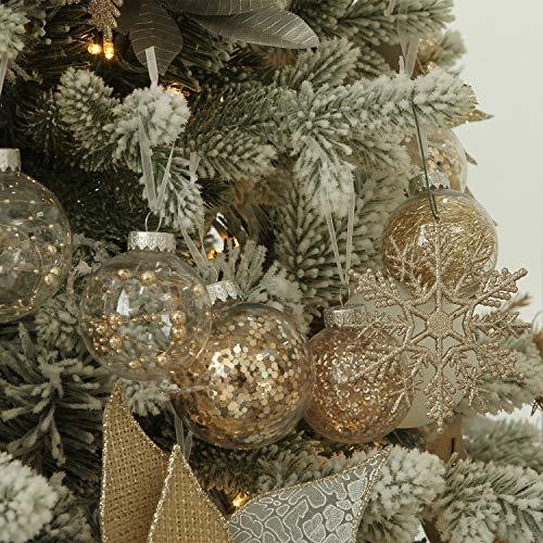 Plastic Christmas Glitter Snowflake Ornaments Christmas Tree Decorations, 4-inch, Set of 36 - Decotree.co Online Shop