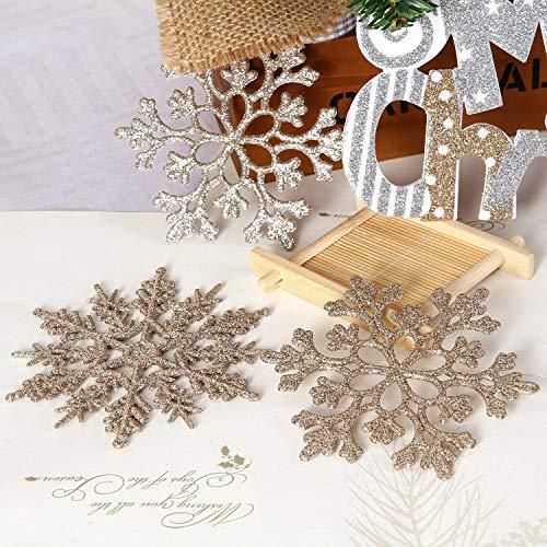 Plastic Christmas Glitter Snowflake Ornaments Christmas Tree Decorations, 4-inch, Set of 36 - Decotree.co Online Shop