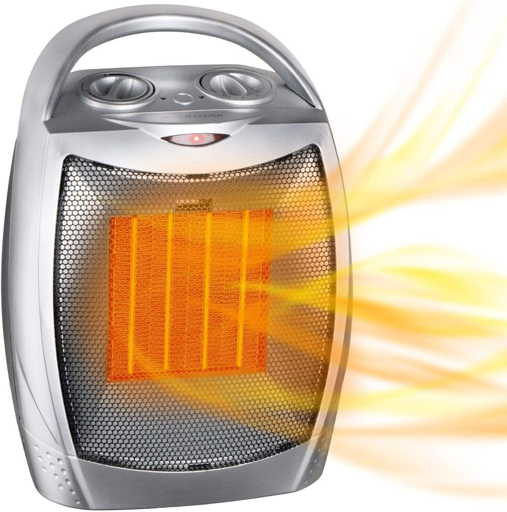 Portable Electric Space Heater with Thermostat, 1500W/750W Safe and Quiet Ceramic Heater Fan - Decotree.co Online Shop