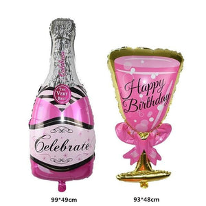 Bridal Shower and Bachelorette Cocktail Balloons Giant Champagne Bottle Decorations - Decotree.co Online Shop