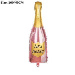 Bridal Shower and Bachelorette Cocktail Balloons Giant Champagne Bottle Decorations - Decotree.co Online Shop