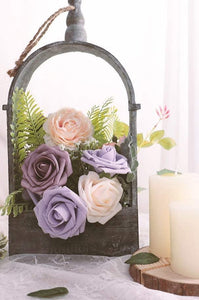 Real Looking Cream Foam Fake Roses with Stems for DIY Wedding Bouquets Bridal Shower Centerpieces Decor - Decotree.co Online Shop