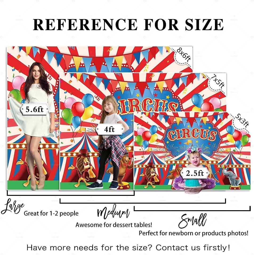 Red Stripe Carnival Circus Theme Photography Backdrop for Children Kids 1st Birthday Party - Decotree.co Online Shop