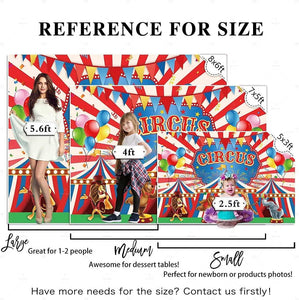 Red Stripe Carnival Circus Theme Photography Backdrop for Children Kids 1st Birthday Party - Decotree.co Online Shop