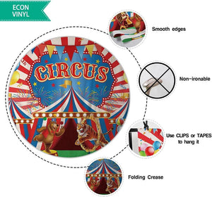 Red Stripe Carnival Circus Theme Photography Backdrop for Children Kids 1st Birthday Party - Decotree.co Online Shop