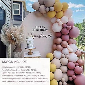 Retro Green Balloon Kit 136PCS 18In 12In 10In 5In Metallic Gold Green Balloon Arch Garland - Decotree.co Online Shop