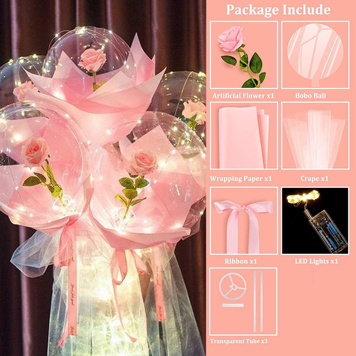 Reusable Led Bobo Balloon Flower Bouquet Party Decorations - Decotree.co Online Shop