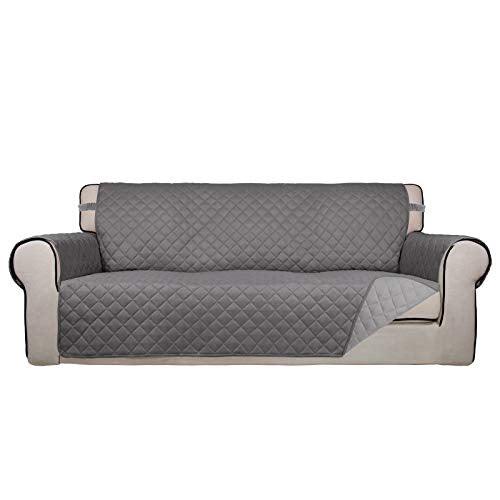 Reversible Quilted Sofa Cover, Water Resistant Slipcover Furniture Protector, Washable Couch Cover with Non Slip Foam and Elastic Straps - Decotree.co Online Shop
