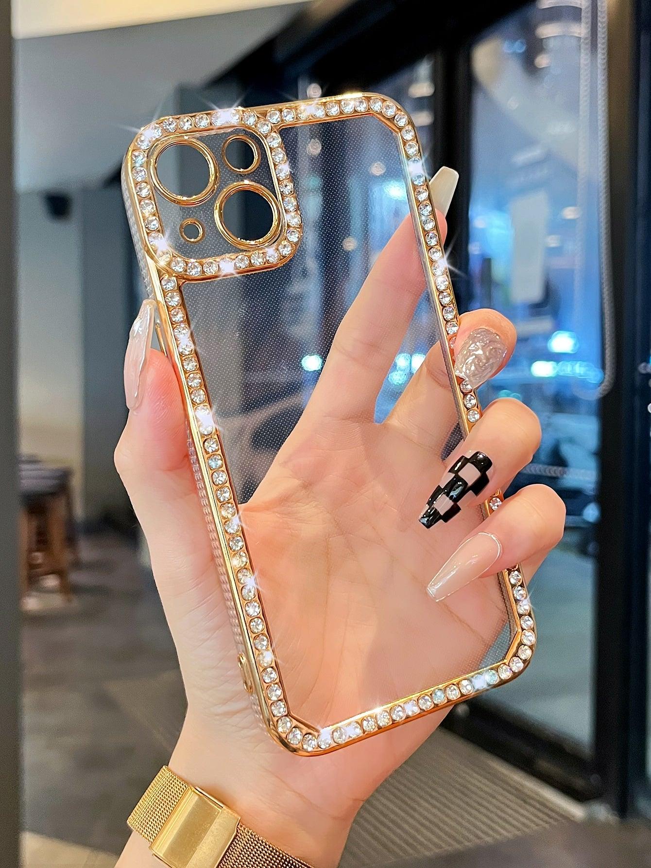 Rhinestone Decor Clear Phone Case - Decotree.co Online Shop