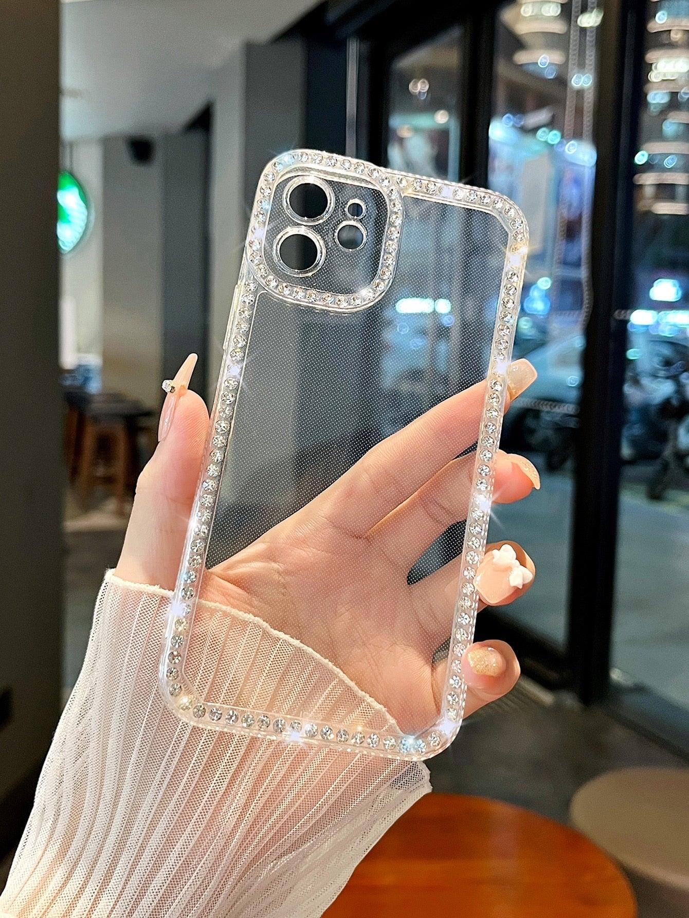 Rhinestone Decor Clear Phone Case Rhinestone Decor Clear Phone Case