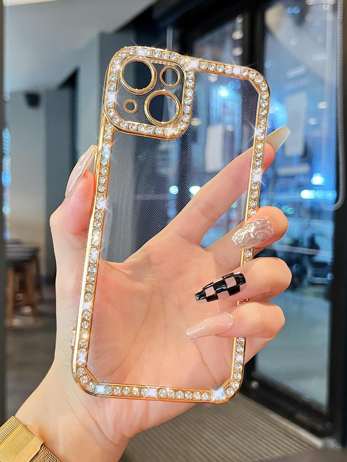 Rhinestone Decor Clear Phone Case - Decotree.co Online Shop