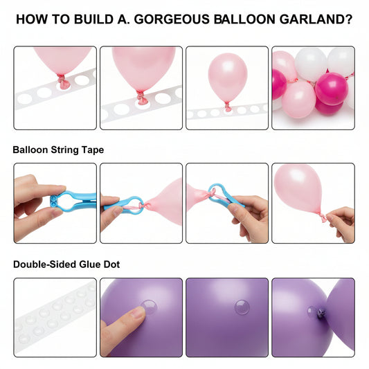 Rose Gold Balloon Garland Arch Kit, 152 Pieces Rose Gold Pink White and Gold Confetti Latex Balloons - Decotree.co Online Shop
